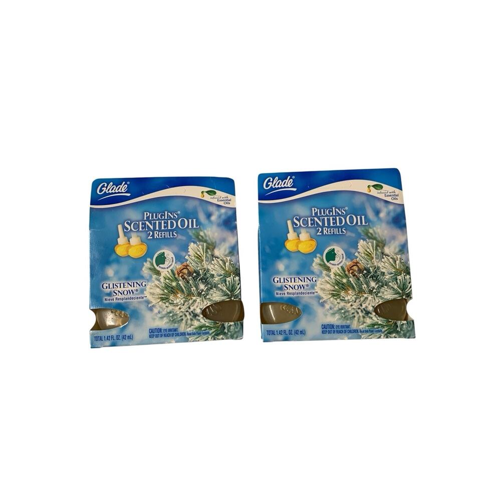 Glade Glistening Snow PlugIns Scented Oil Refillsโ Lot of 4 Holiday Scent